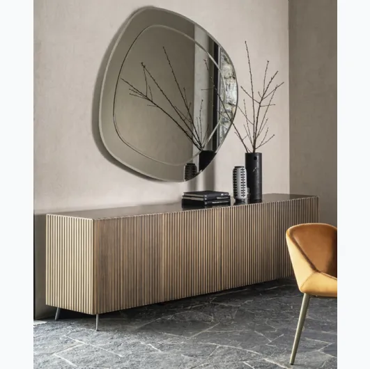 Wave lacquered wooden sideboard by Riflessi.