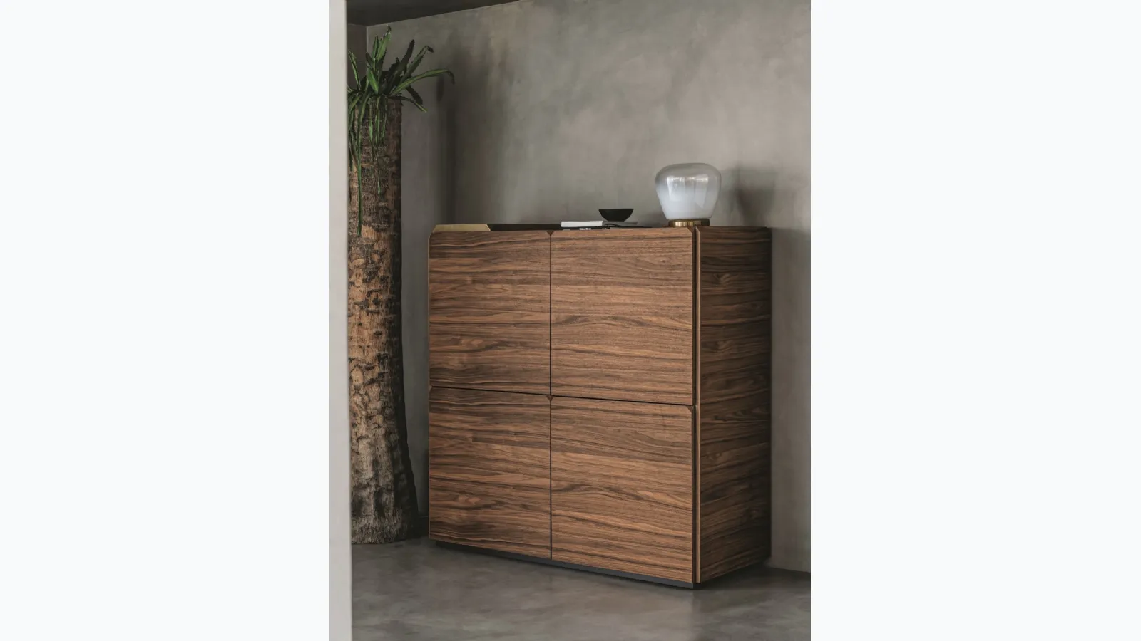 Tall wooden highboard Pica by Bontempi