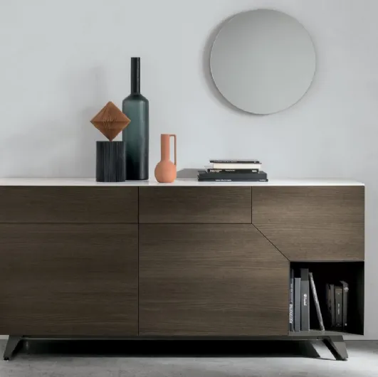 Madia Remix X02 in moka oak finish with gres top by Tomasella.