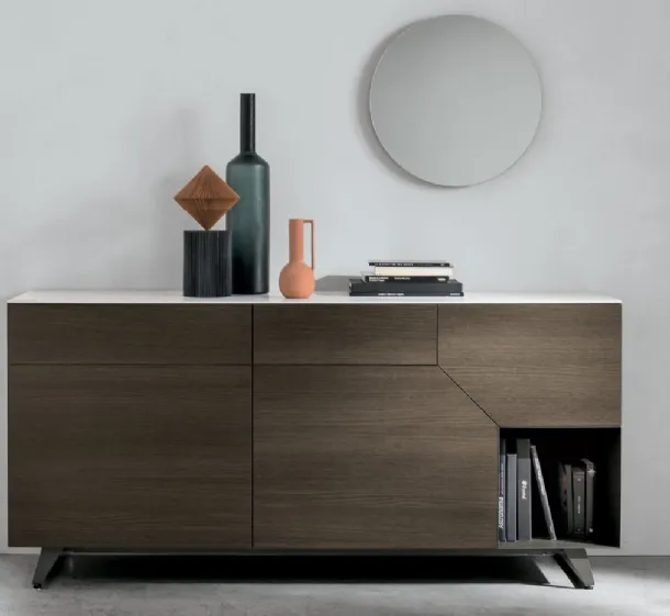 Madia Remix X02 in moka oak finish with gres top by Tomasella.