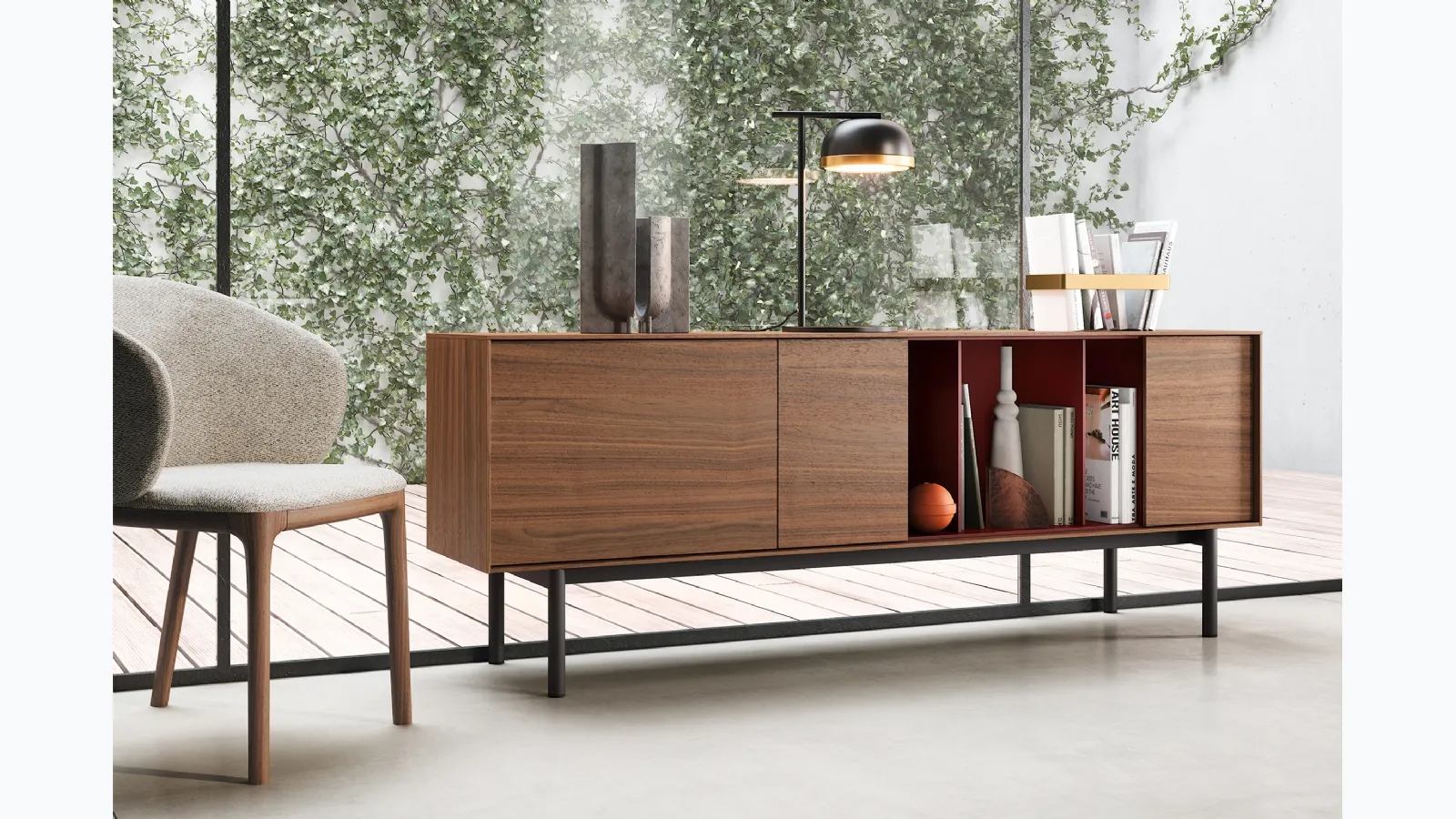 Reverse wooden sideboard by Novamobili