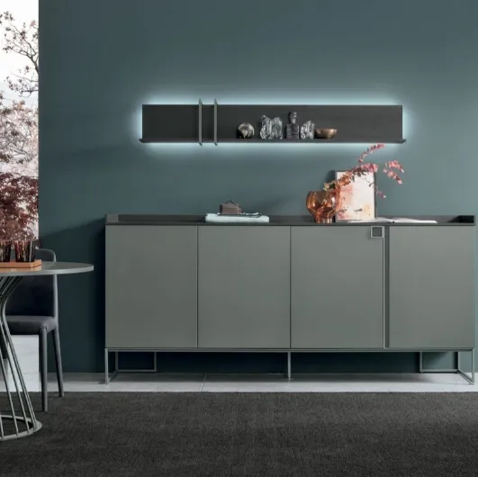 Tomasella's Sir S06 sideboard in matte basalt material.