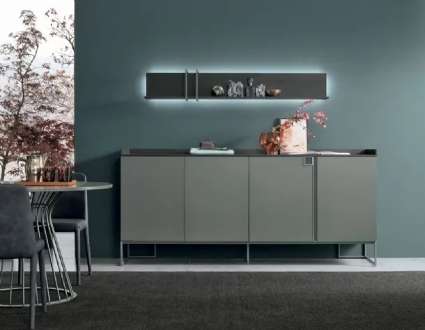 Tomasella's Sir S06 sideboard in matte basalt material.