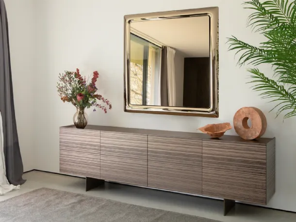 Madia Stripes in wood with textured finishes by Tonin Casa.