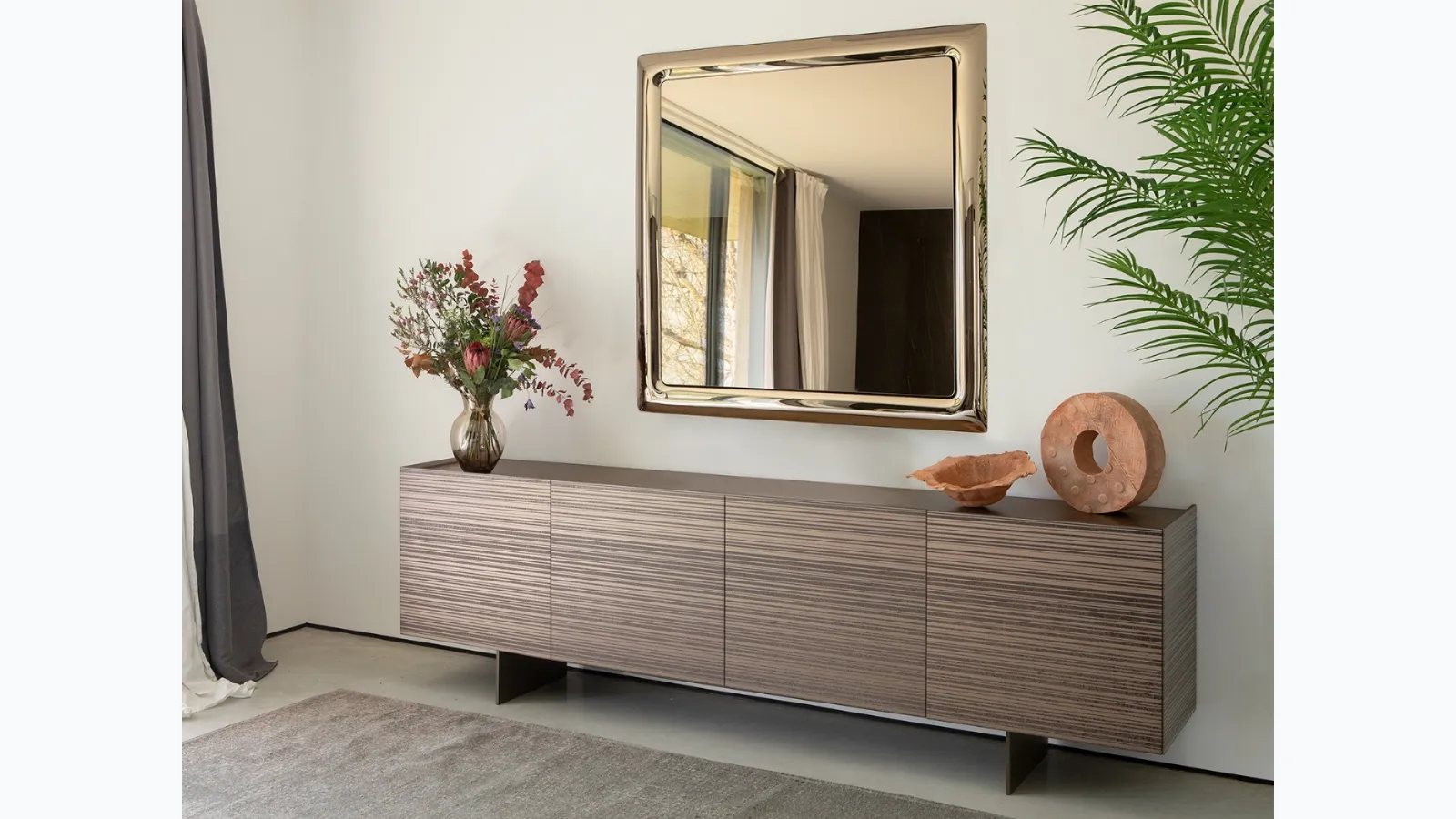 Madia Stripes in wood with textured finishes by Tonin Casa.