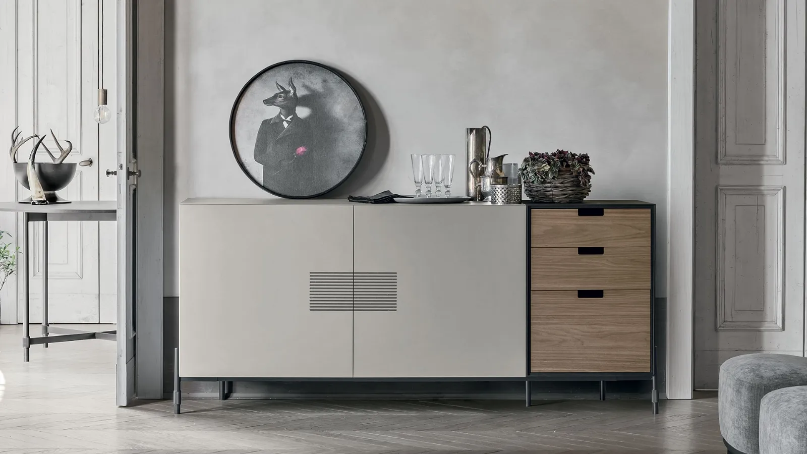 Madia Time E in CDF mother of pearl and amber walnut by Tomasella