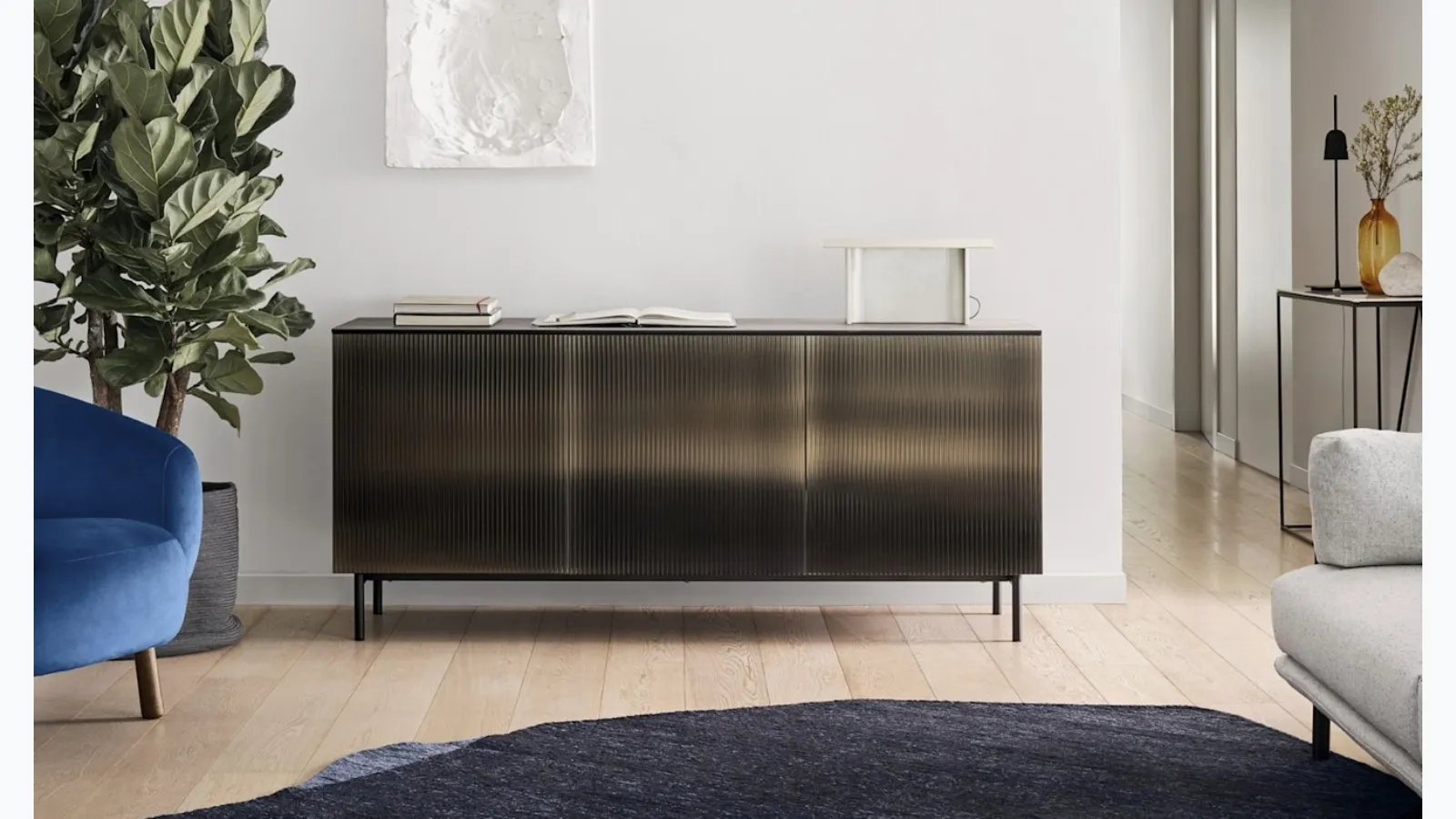 Calligaris Vertical Glass Sideboard