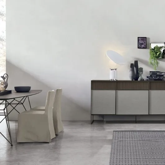Vinci A04 sideboard in Piasentina textured finish by Tomasella.
