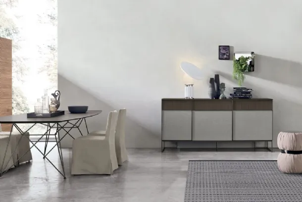 Vinci A04 sideboard in Piasentina textured finish by Tomasella.