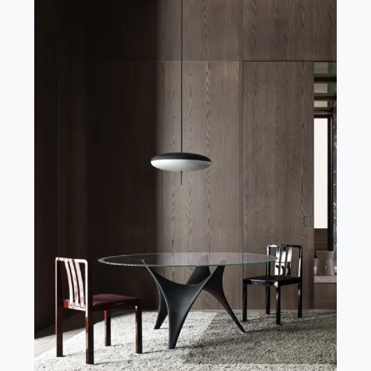Chair 1 2 3 in glossy lacquered wood by Molteni