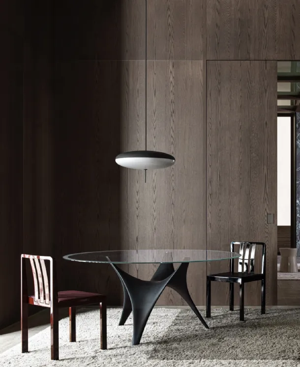 Chair 1 2 3 in glossy lacquered wood by Molteni