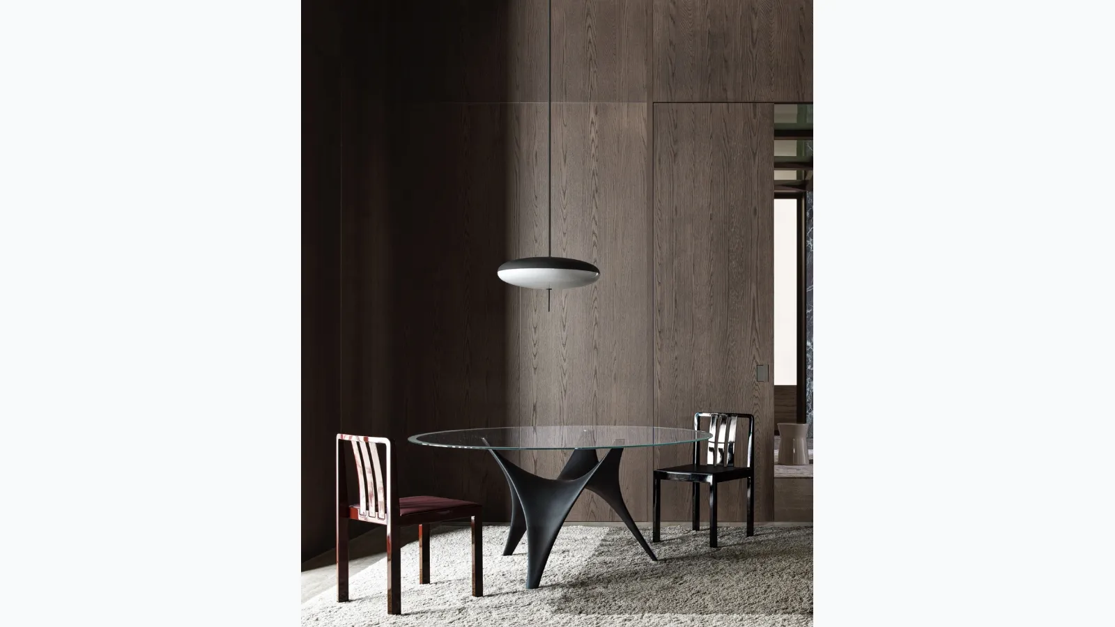 Chair 1 2 3 in glossy lacquered wood by Molteni