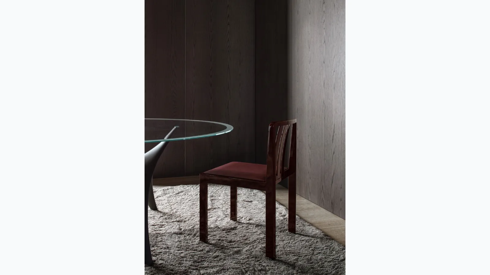 Chair 1 2 3 in glossy lacquered wood by Molteni