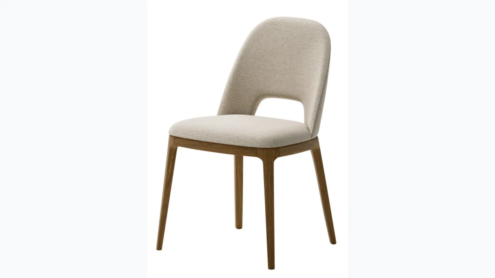 Ada chair in upholstered fabric with ash wood structure by Veneta Cucine.