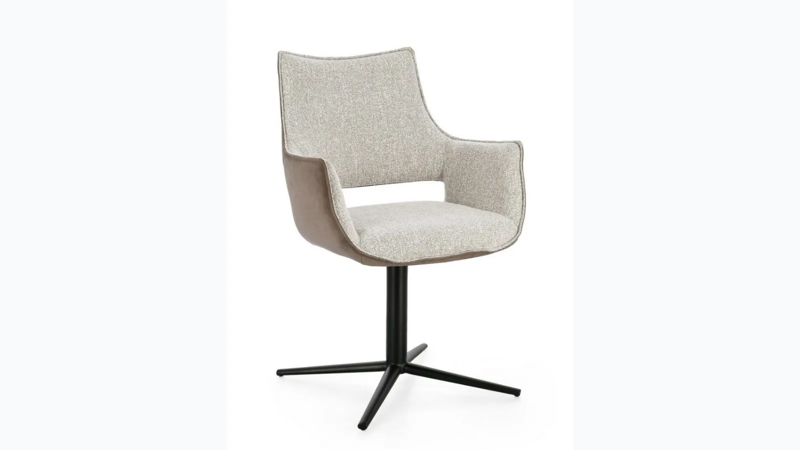 Adellinde Lodge Chair in upholstered fabric and leather by Bizzotto