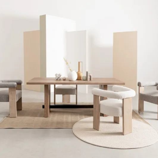 Agape chair in wood and fabric by Bizzotto