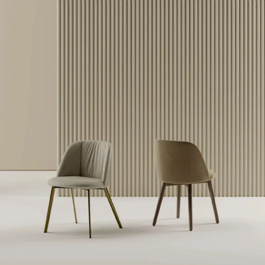 Agatha chair in upholstered fabric from Bontempi