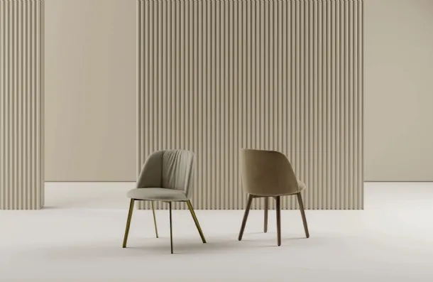 Agatha chair in upholstered fabric from Bontempi