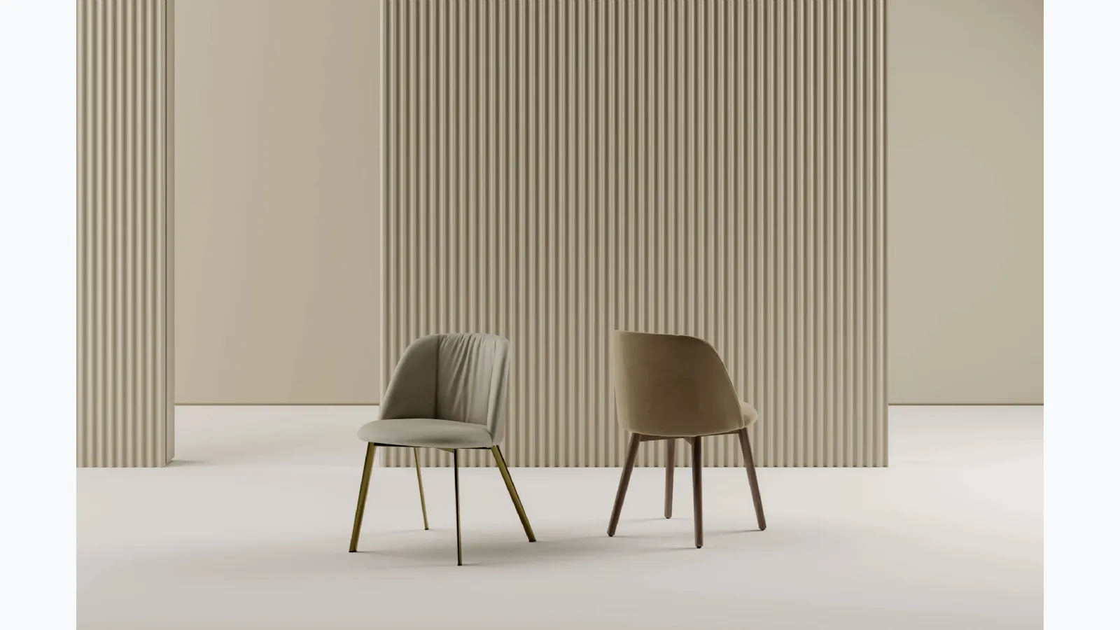 Agatha chair in upholstered fabric from Bontempi