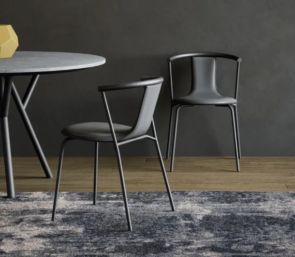 Agel Leather Chair by Novamobili
