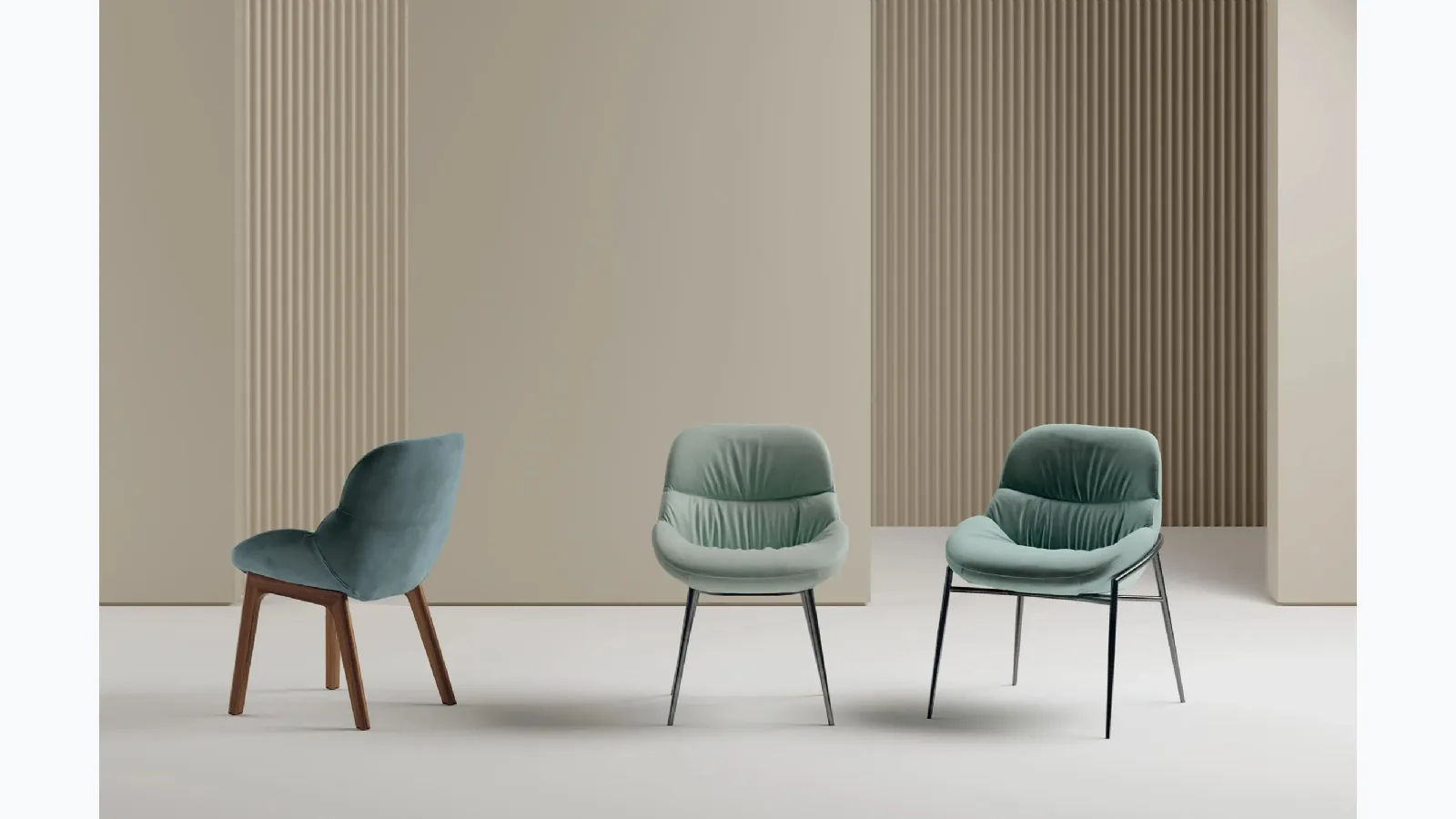 Amelie chair in padded fabric by Bontempi.