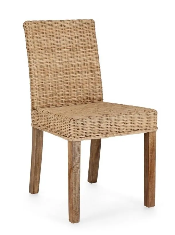 Analuz chair in rattan and wood by Bizzotto