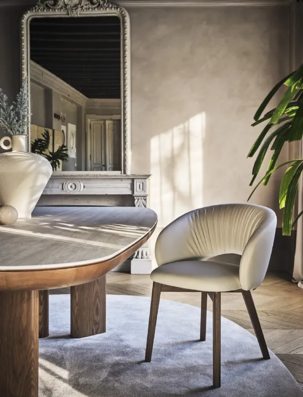 Leather chair Anime Wood by Calligaris