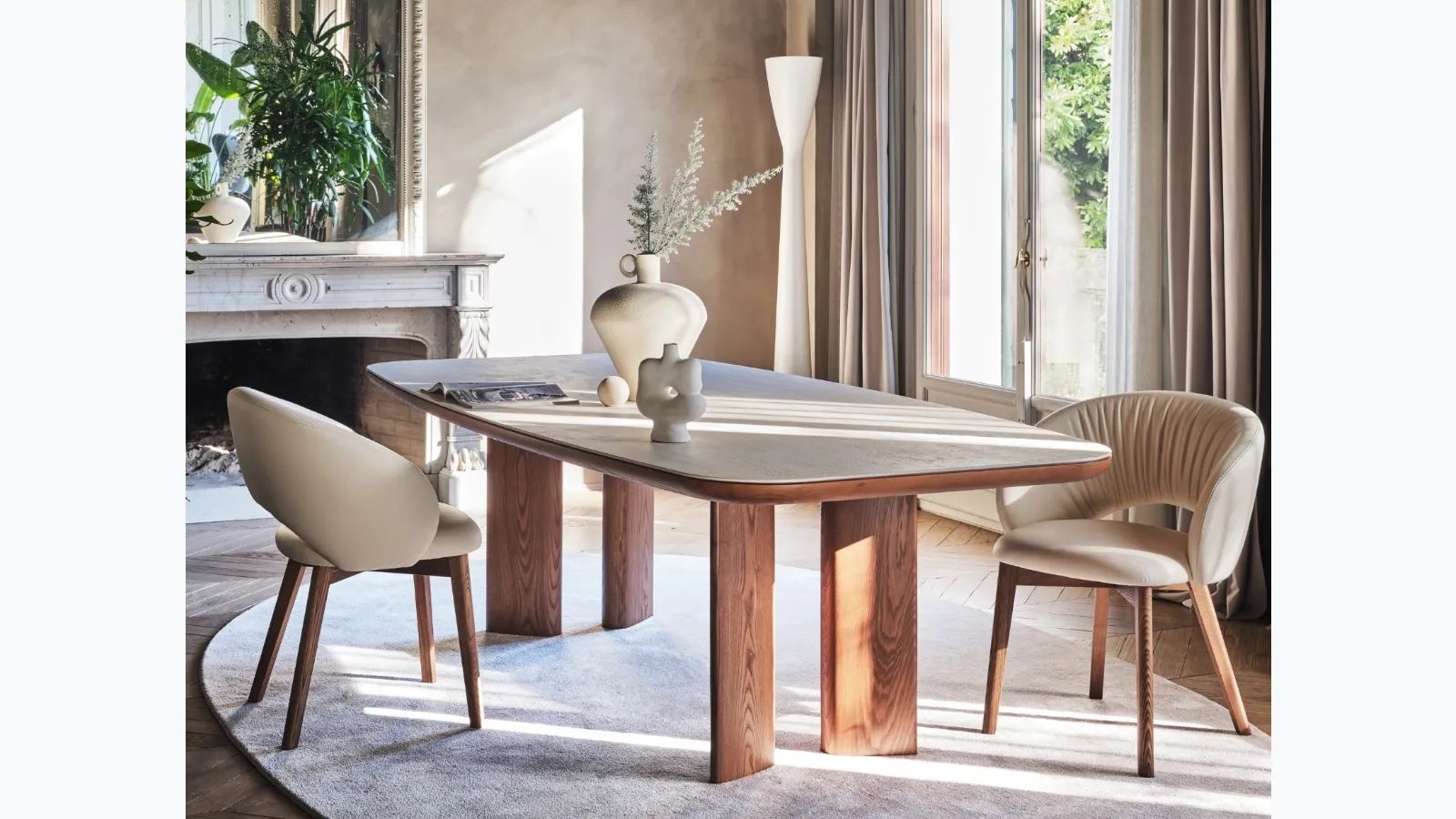 Leather chair Anime Wood by Calligaris