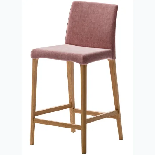 Anna stool in fabric with ash structure by Veneta Cucine.