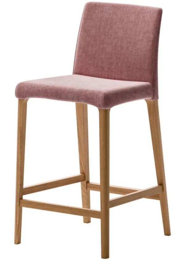 Anna stool in fabric with ash structure by Veneta Cucine.