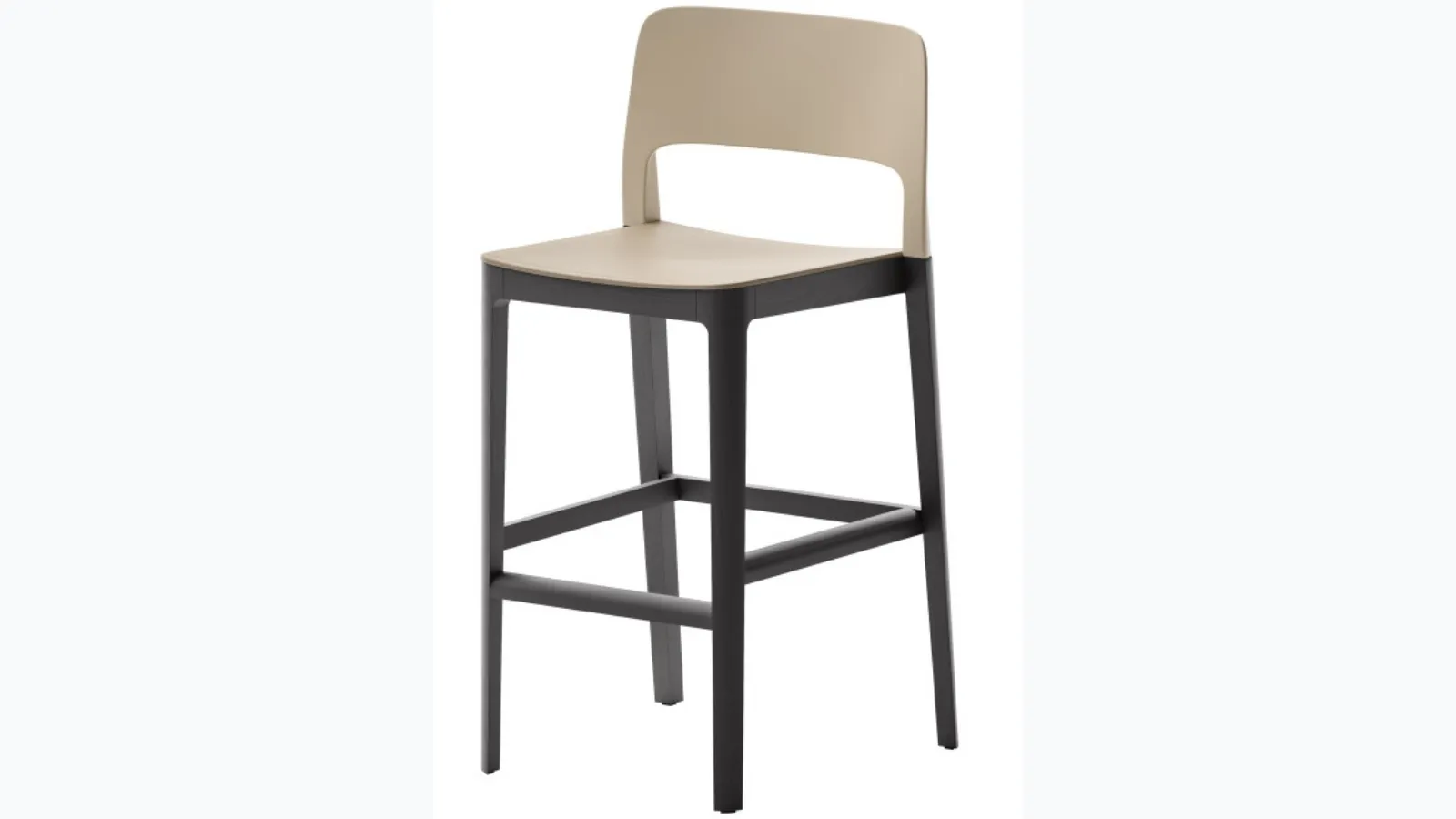 Atelier stool in polypropylene with a wooden structure by Veneta Cucine.