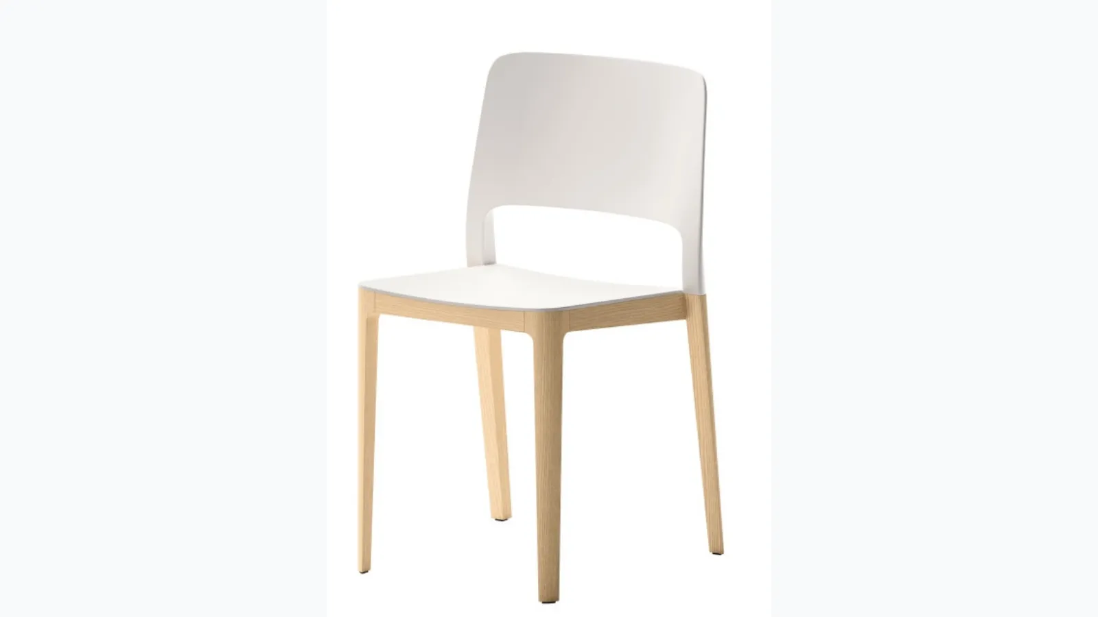 Stackable Atelier chair in polypropylene with a wooden frame by Veneta Cucine