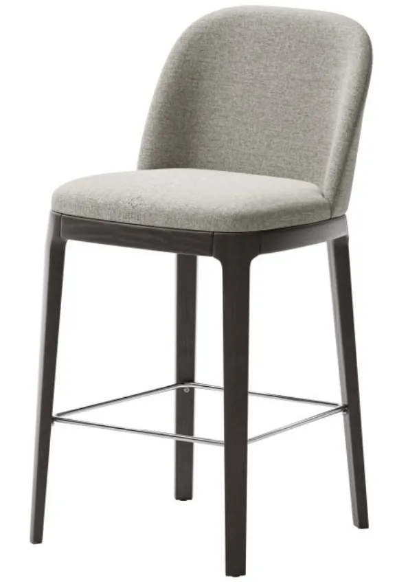 Augusta fabric stool with ash structure by Veneta Cucine