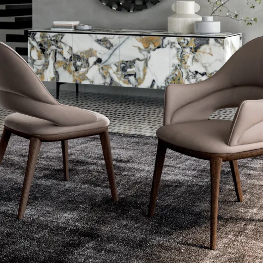 Chair with or without armrests Baia by Ozzio