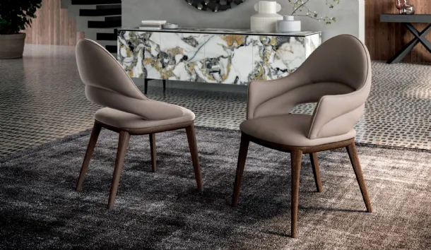 Chair with or without armrests Baia by Ozzio