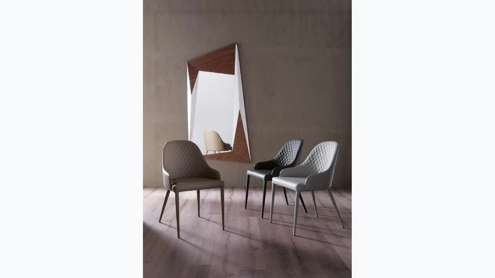 Quilted leather chair Betta by Ozzio