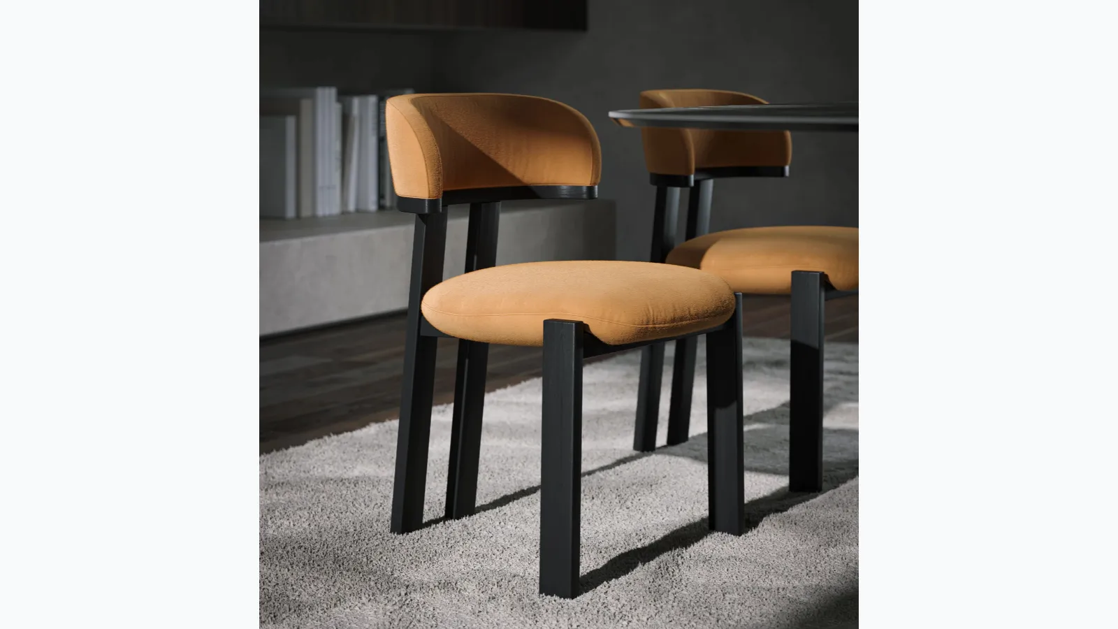 Fabric and wood chair Camila by Tonin Casa.