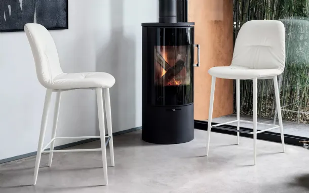 Faux leather stool Chantal by Bontempi