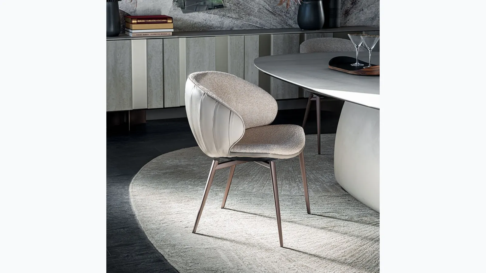 Charlotte Chair in fabric and leather by Cattelan Italia