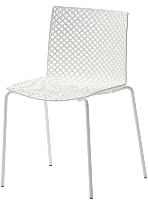 Stackable City chair in technopolymer with metal structure by Veneta Cucine.
