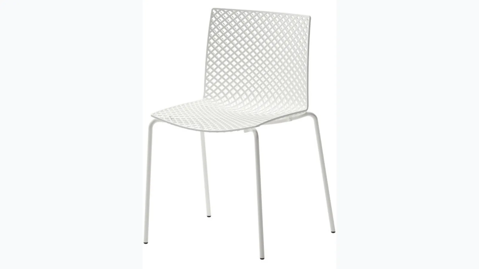 Stackable City chair in technopolymer with metal structure by Veneta Cucine.