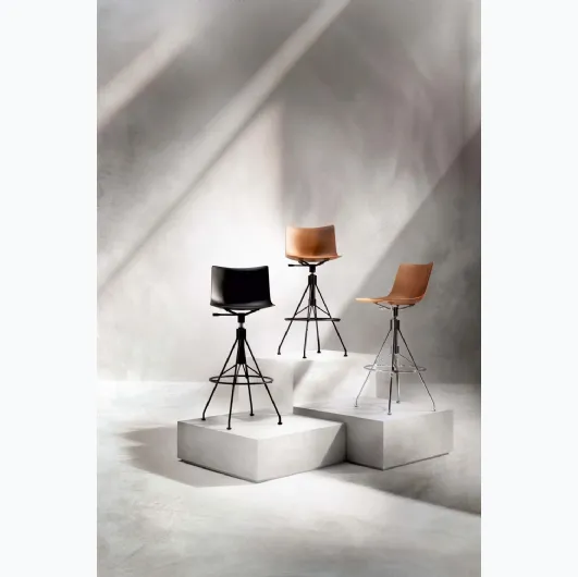 Kartell's CKoya Stool in wood and metal.