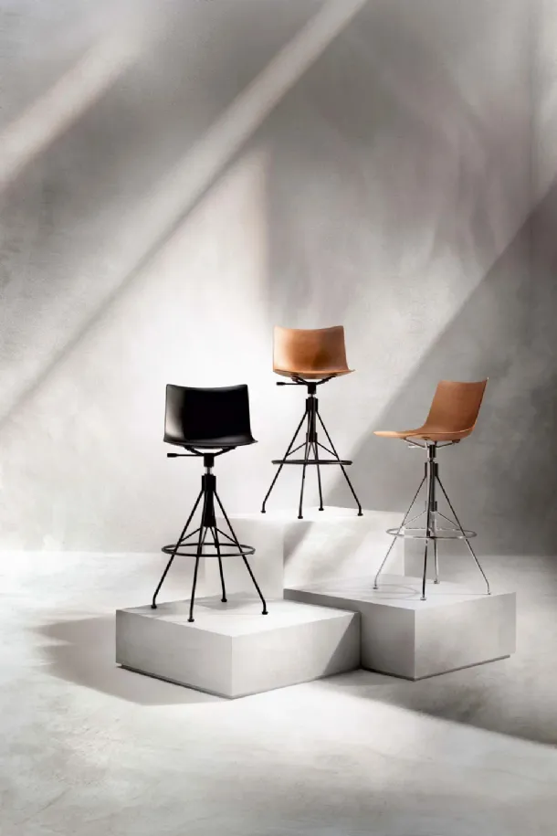Kartell's CKoya Stool in wood and metal.