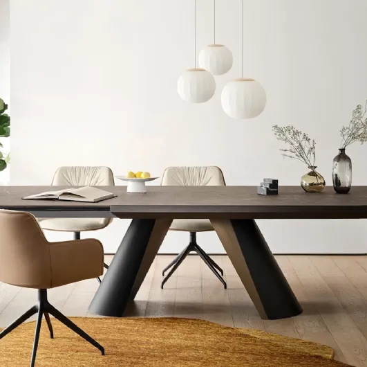 Cocoon chair with swivel base by Calligaris