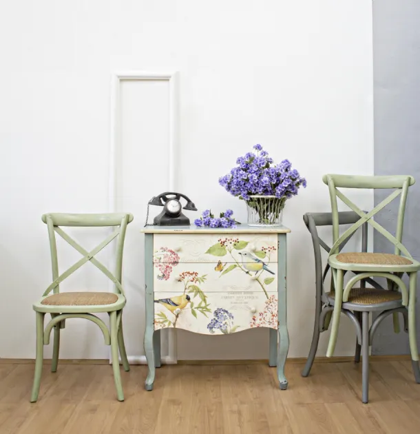 Cross wooden chair by Bizzotto