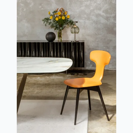 Leather Dauphine chair by Tonin Casa.