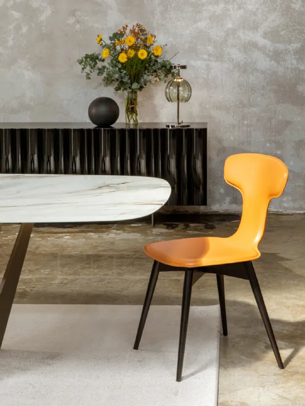 Leather Dauphine chair by Tonin Casa.