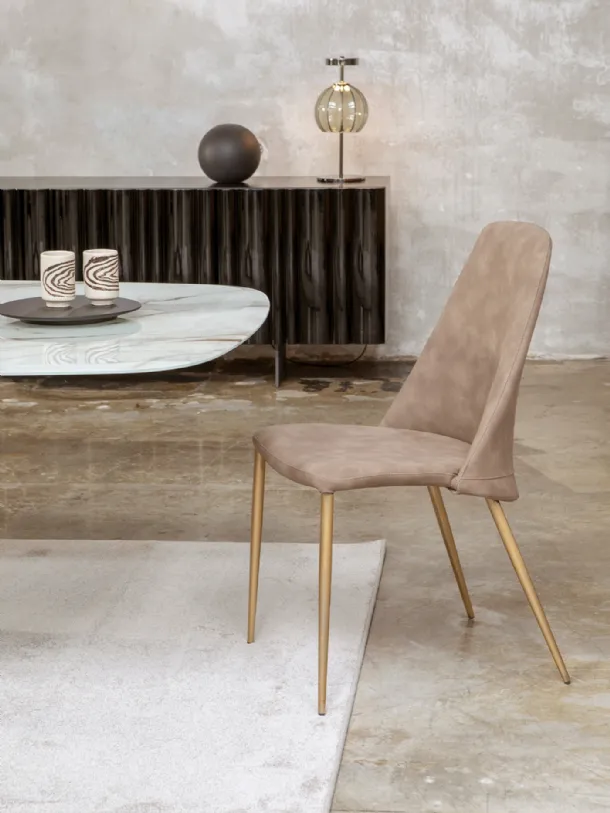 Elmo suede leather chair by Tonin Casa