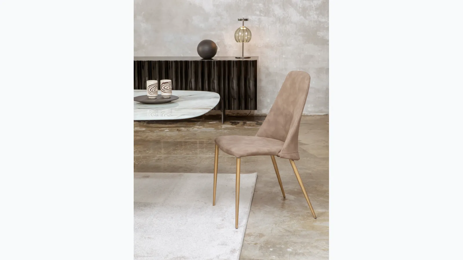 Elmo suede leather chair by Tonin Casa