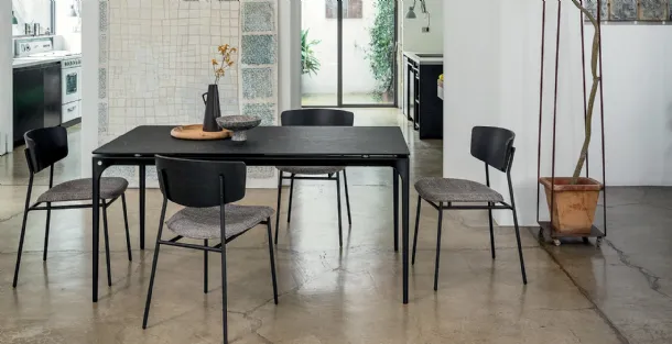 Wooden chair with padded seat Fifties by Calligaris